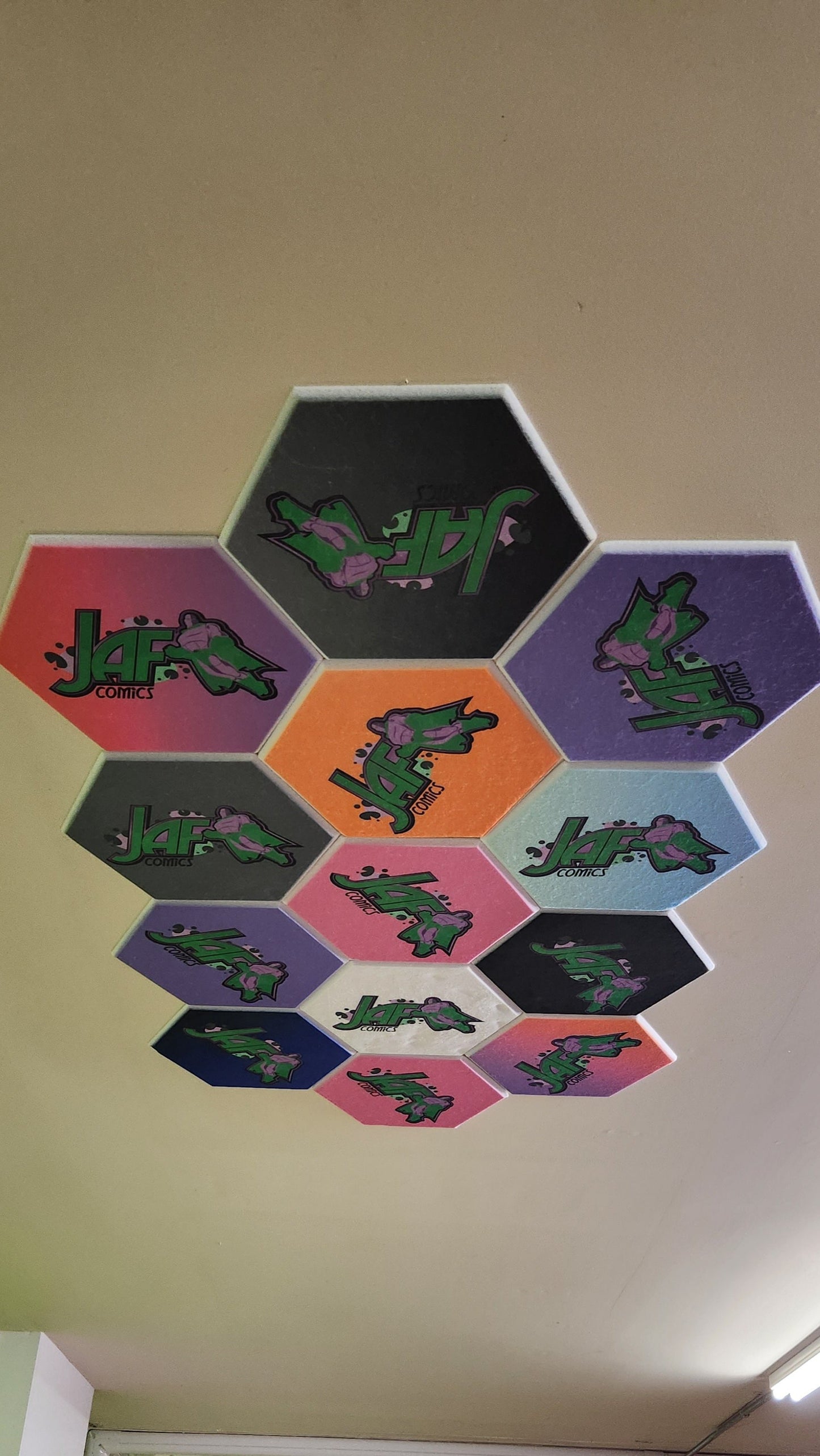 Self-Adhesive Hexagon Wall Panels 12"X10"X 0.4" High Density Acoustic Panels Sound Absorbing